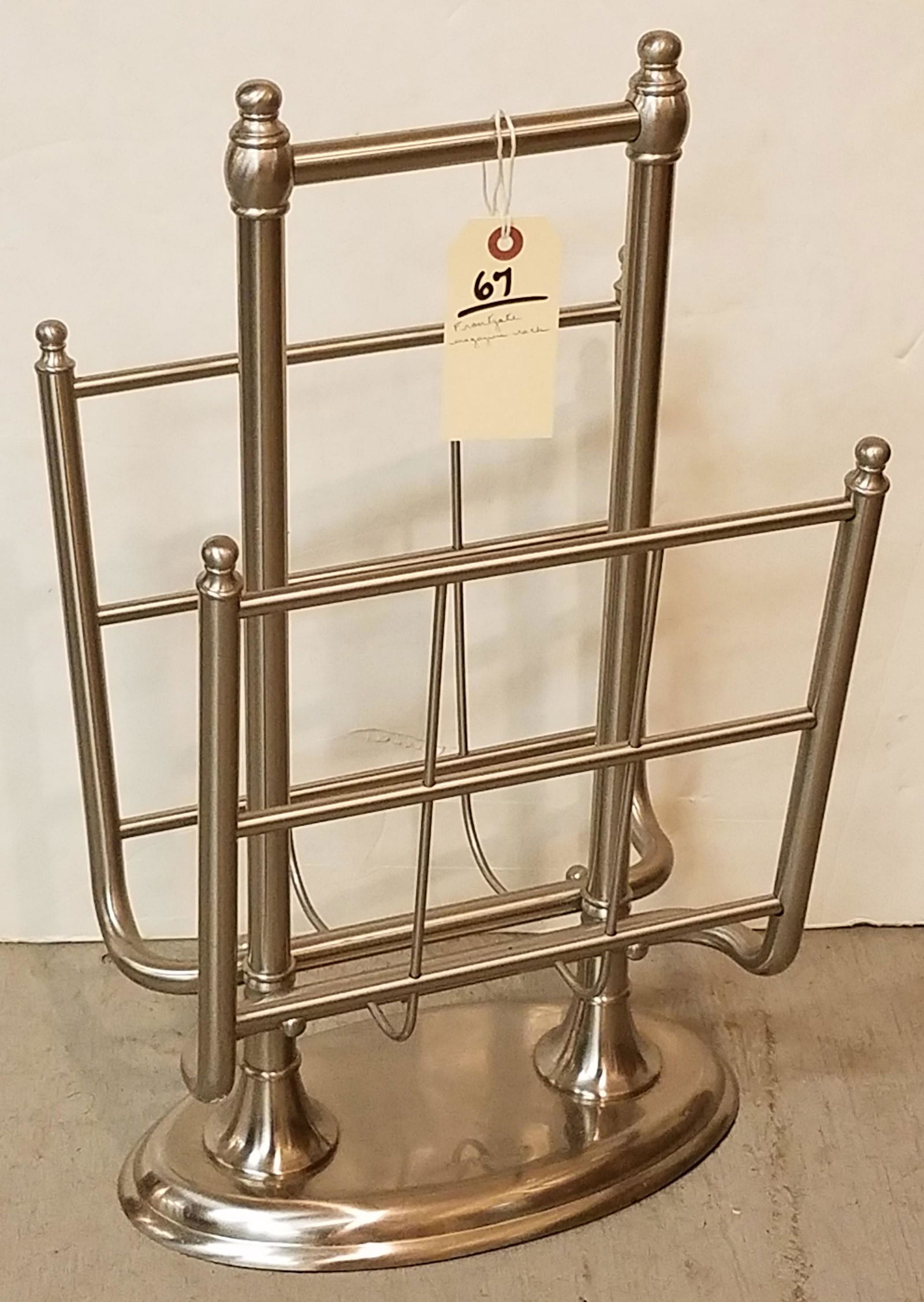 FRONTGATE POLISHED STEEL MAGAZINE RACK (1 of 1)