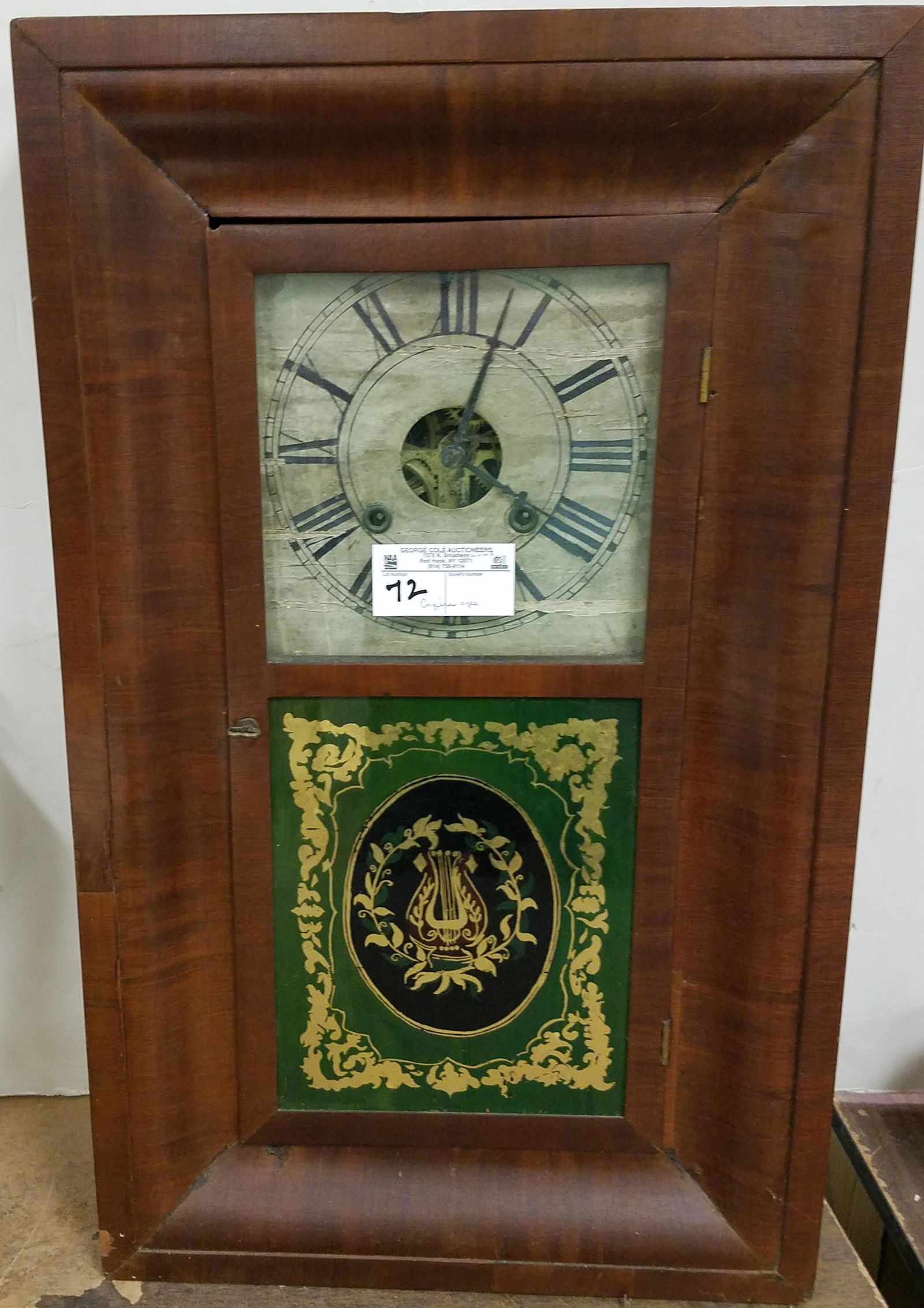 EMPIRE OGEE MAHOG CLOCK 26 1/2"H X 16"W X 4 1/4"D (1 of 3)