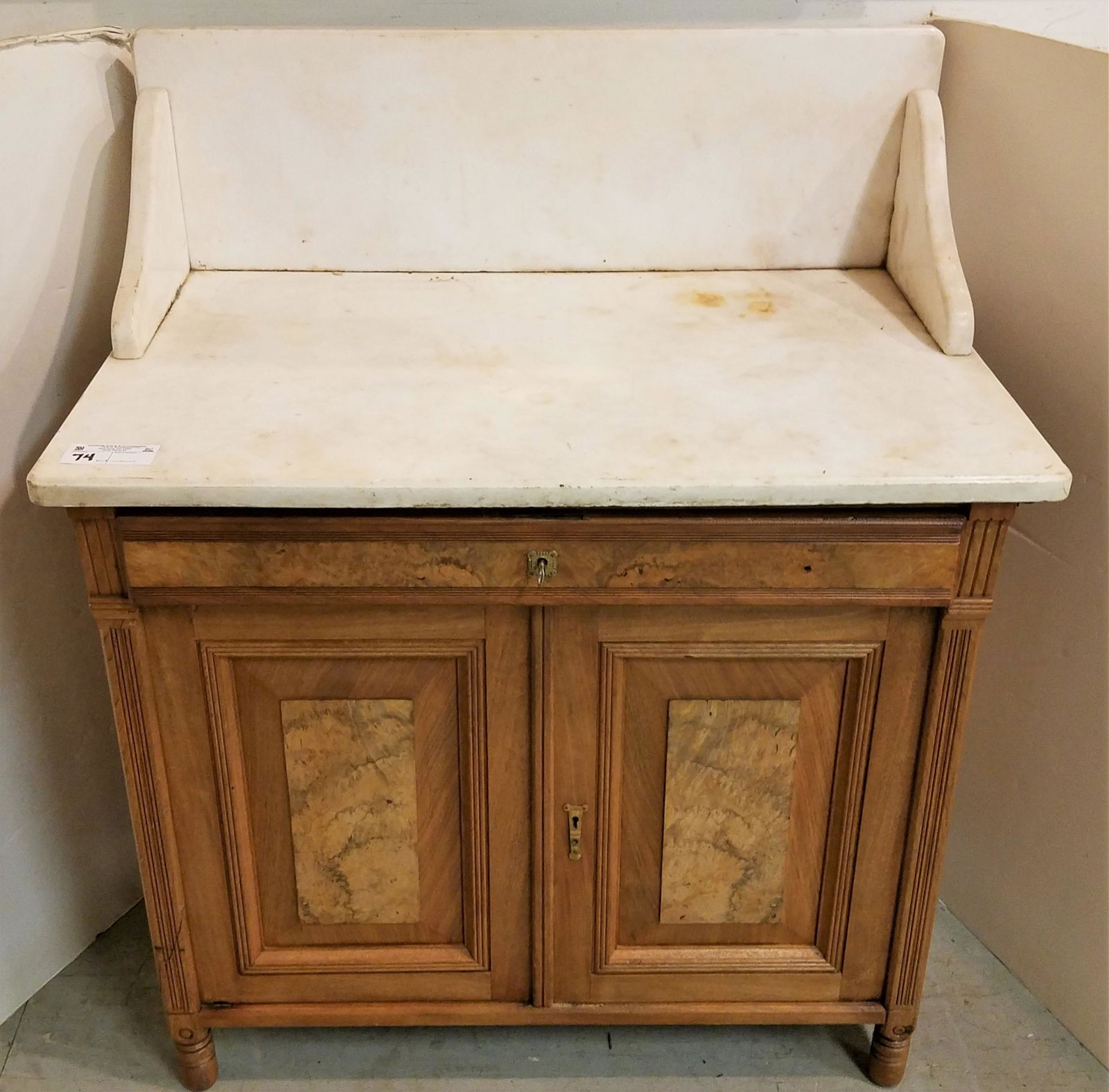 VICT WALNUT MARBLE TOP WASHSTAND 40"H X 33"W X 21 3/4"D (1 of 2)
