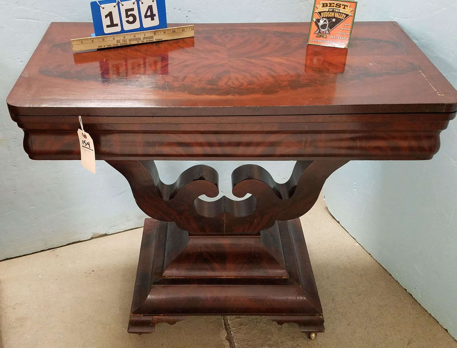 EMPIRE MAHOG LYRE BASE GAME TABLE (1 of 4)