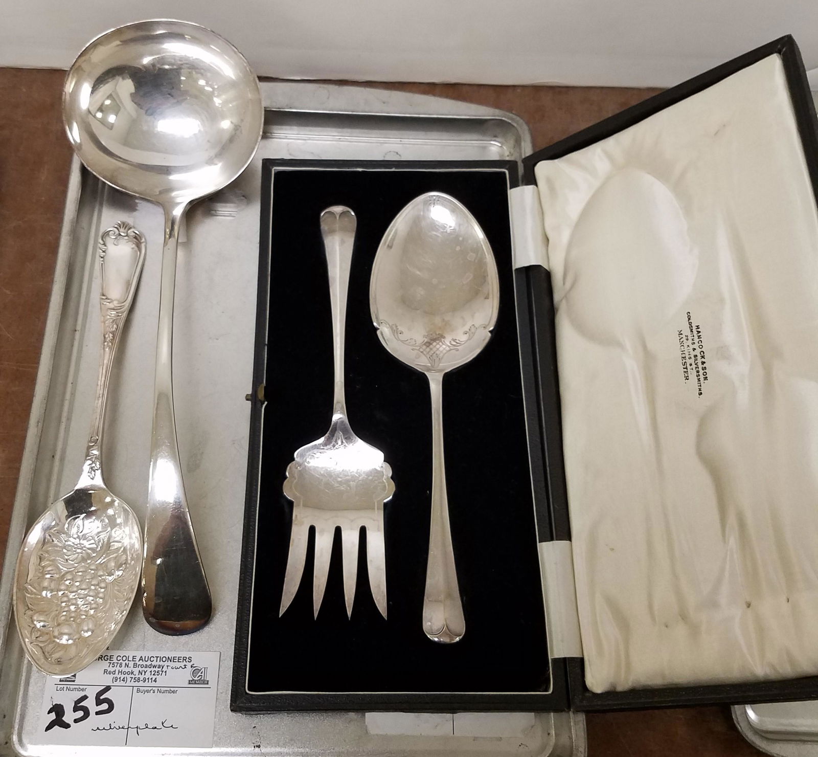 TRAY SILVERPLATE- BXD SERVING FORK AND SPOON, SHEFFIELD (1 of 6)