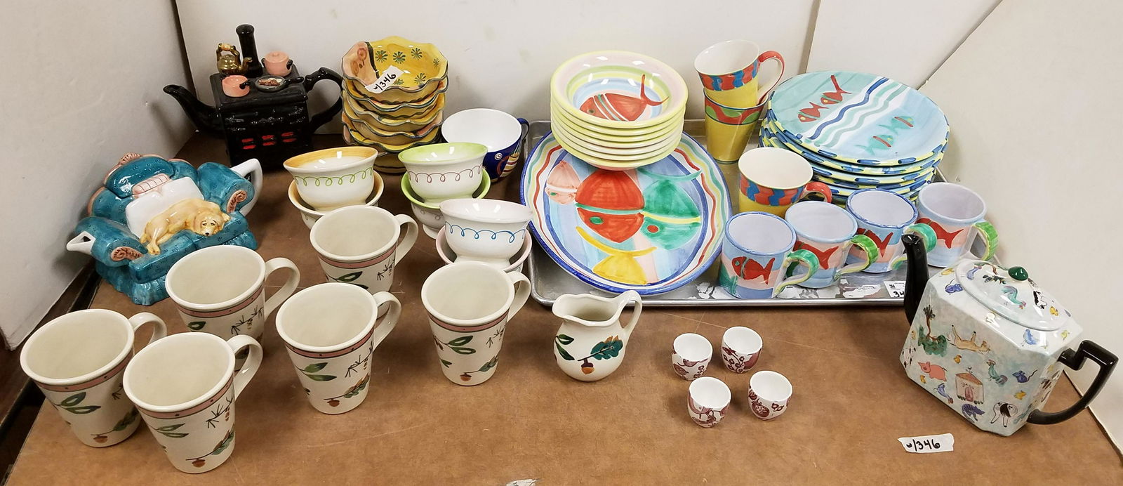 TRAY 20 PC ITALY FISH MOTIF DINNER SET AND MISC (1 of 5)