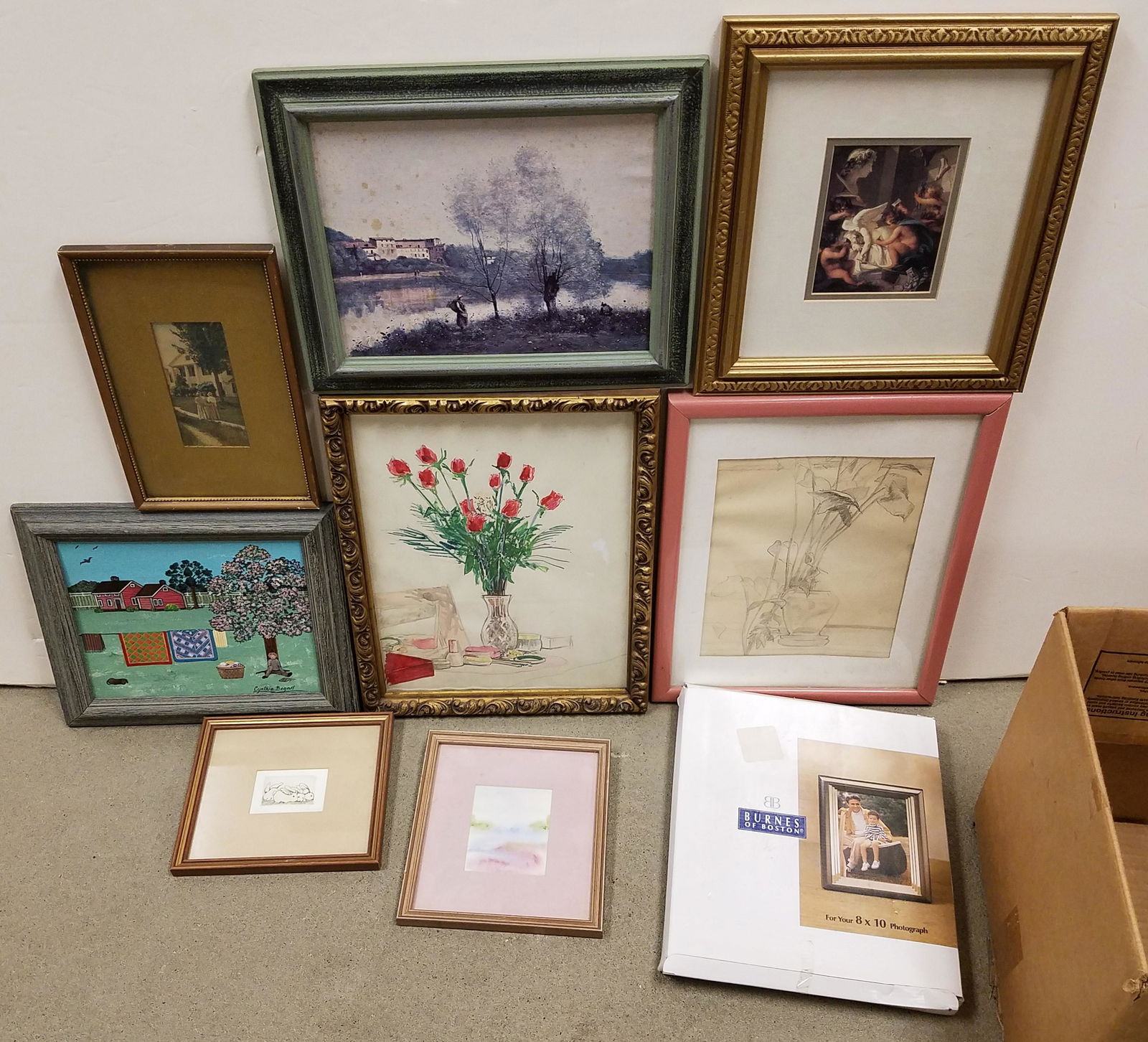 BX FRAMED ITEMS O/B, COLORED PHOTO ETCHINGS, W/C ETC (1 of 2)