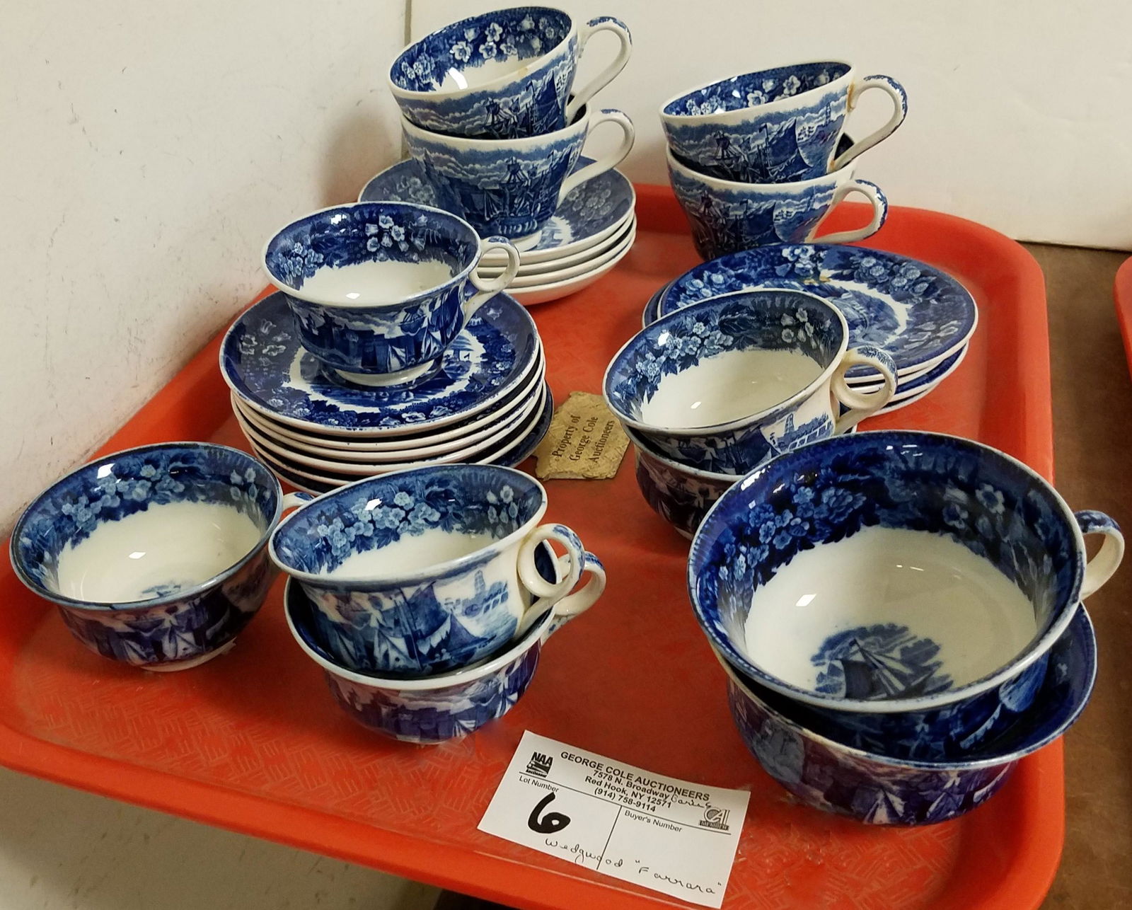 TRAY 26 PC WEDGWOOD "FERRARA" IRONSTONE TRANSFERWARE (1 of 5)