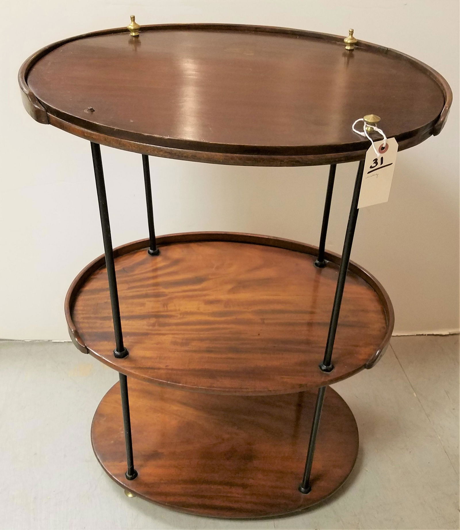 MAHOG 3 TIER SERVING STAND 33 1/2"H X 24 1/2"W X 18"D (1 of 3)