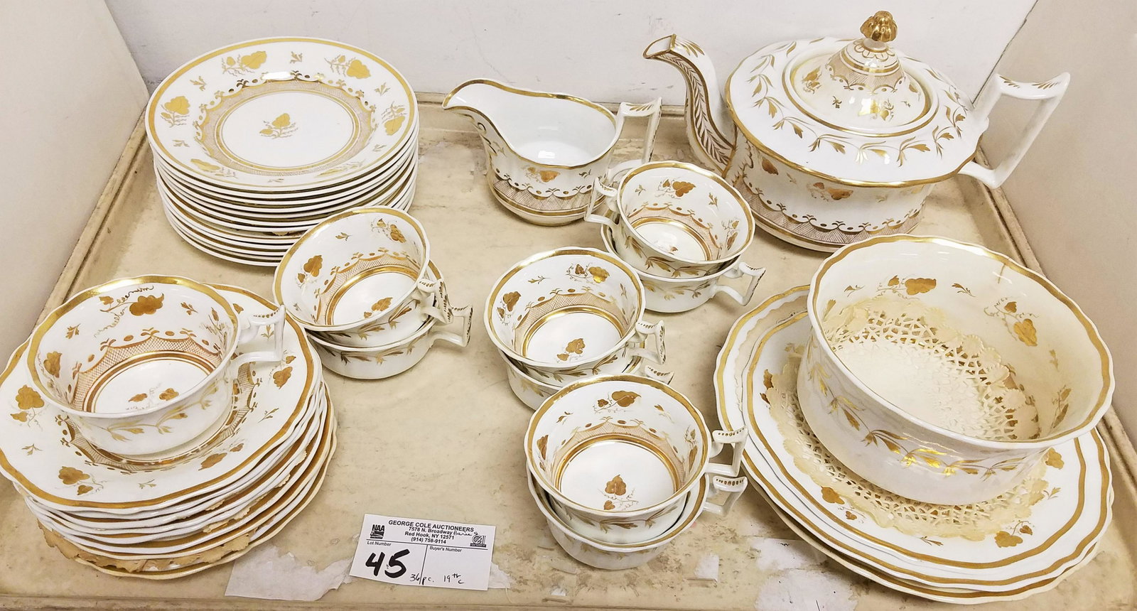TRAY 36 PC 19TH C LUSTER TEA SET (1 of 1)