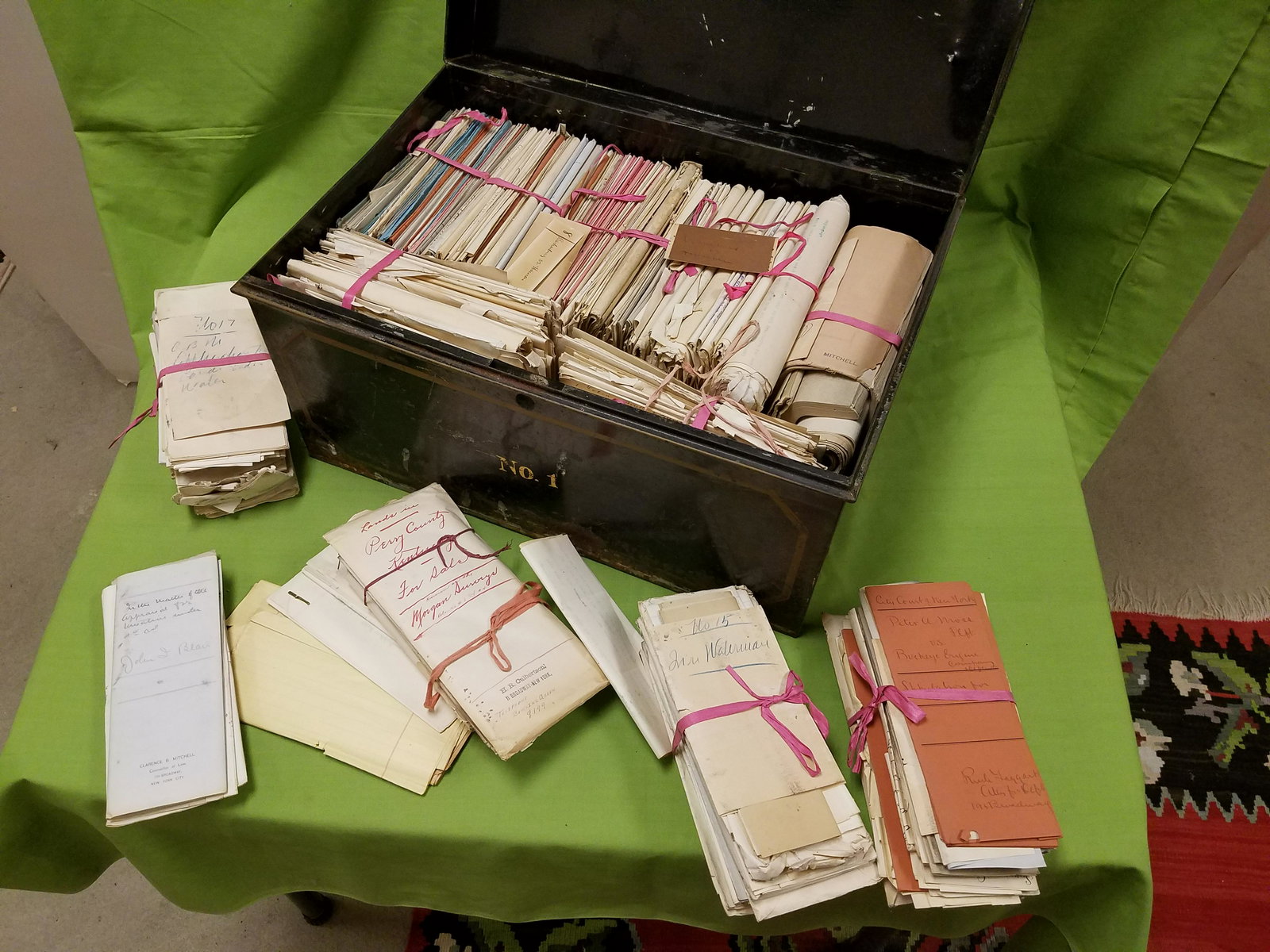 19TH C TOLE BX 11"H X 20 1/2"W X 14"D FULL OF ORIG (1 of 4)