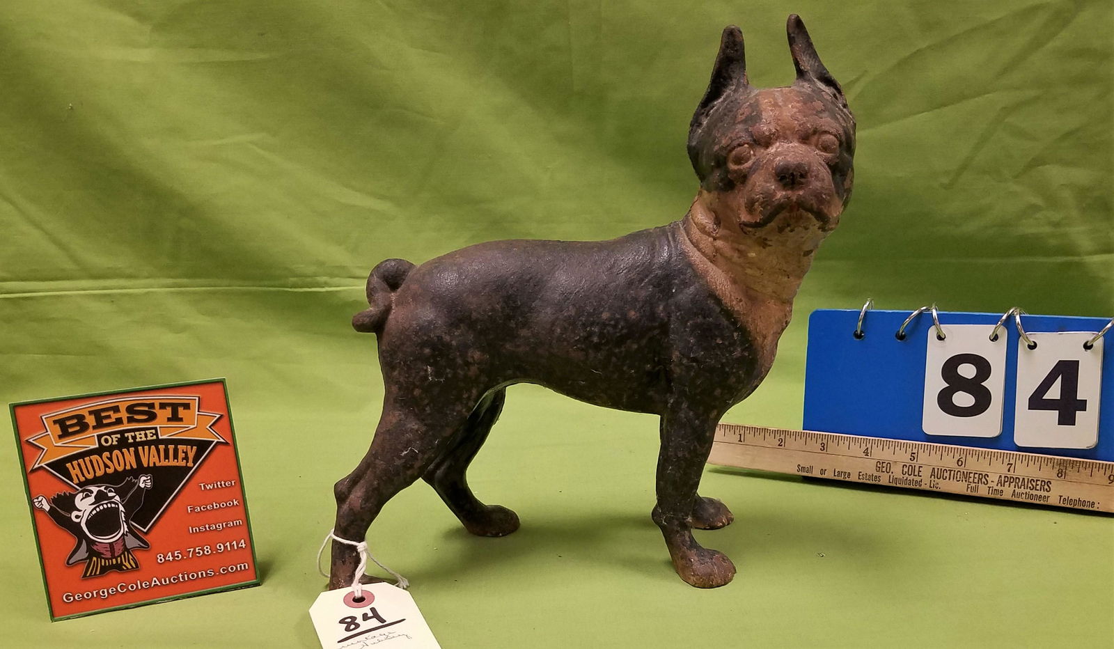 VINTAGE HUBLEY CAST IRON BOSTON TERRIER DOORSTOP 10 (1 of 4)