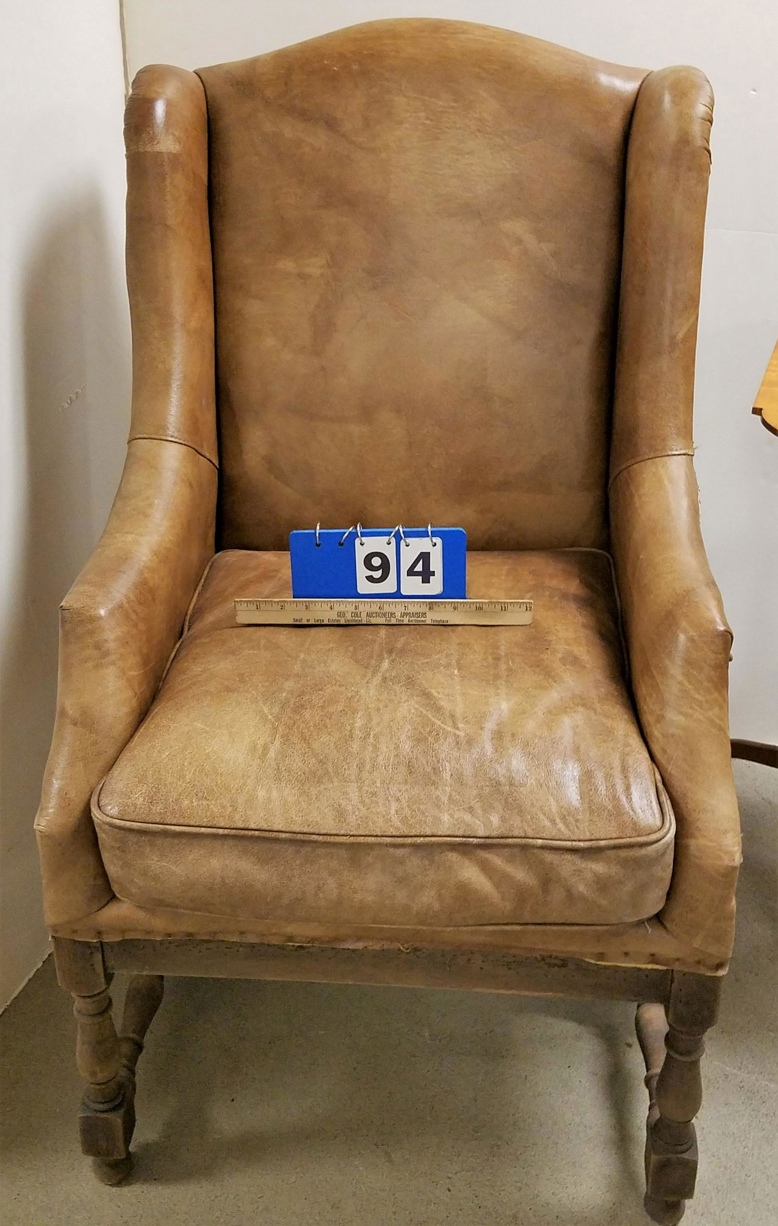 LEATHER UPHOLS WING CHAIR (1 of 4)