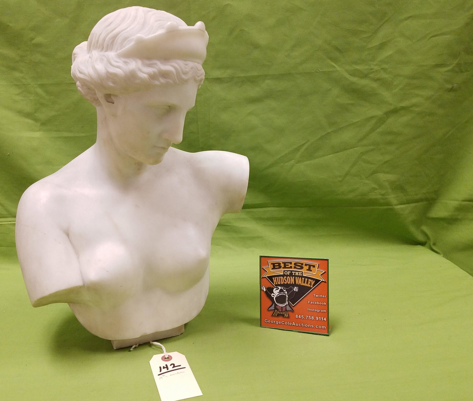 19TH C MARBLE BUST 17" (1 of 6)