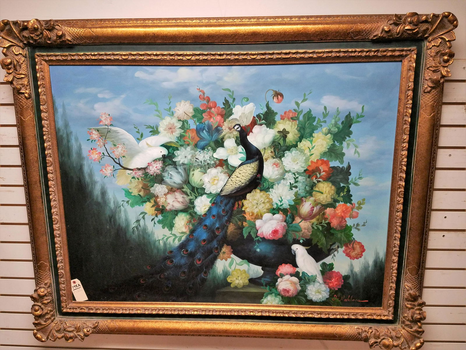 O/C FLORAL STILL LIFE SGND F. MADALENO 3' X 4' (1 of 4)