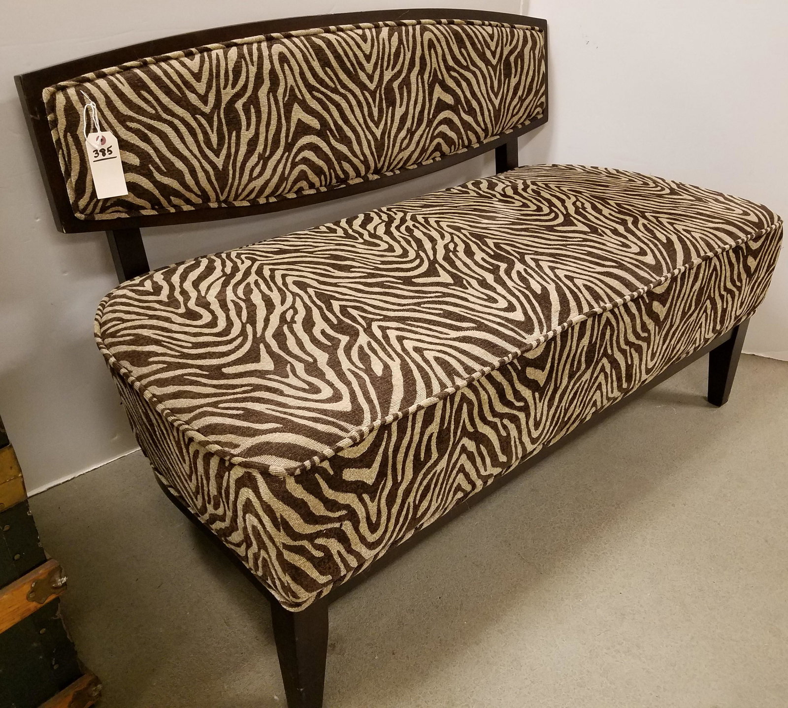 SETTEE IN ZEBRA PATTERN UPHOLS 4'5" (1 of 3)