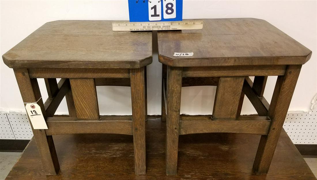 PR. MISSION OAK END STANDS 18"H X16"SQ. (1 of 2)