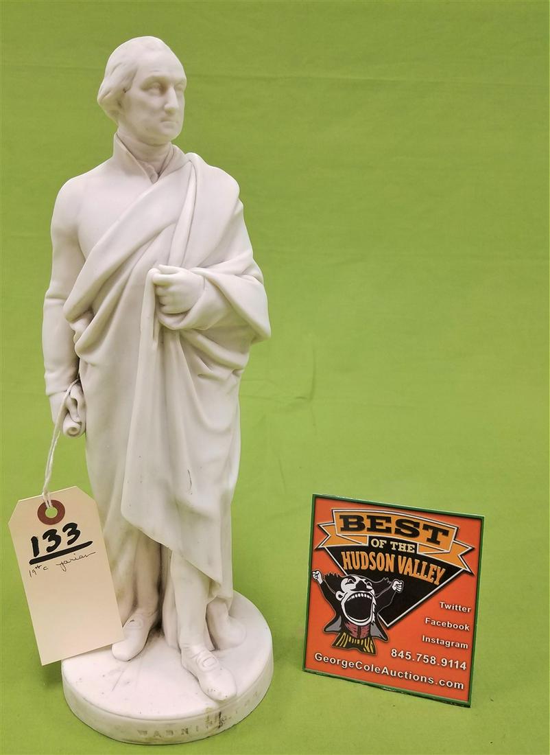 19TH C PARIAN STATUE OF GEORGE WASHINGTON 14" (1 of 4)