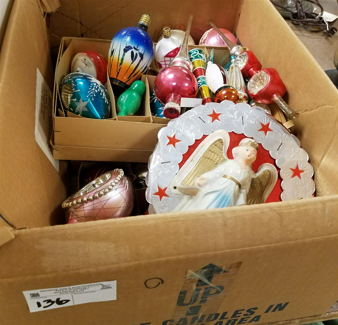 BX VINTAGE CHRISTMAS BALLS 30'-40' AND FIGURAL BULBS, (1 of 4)