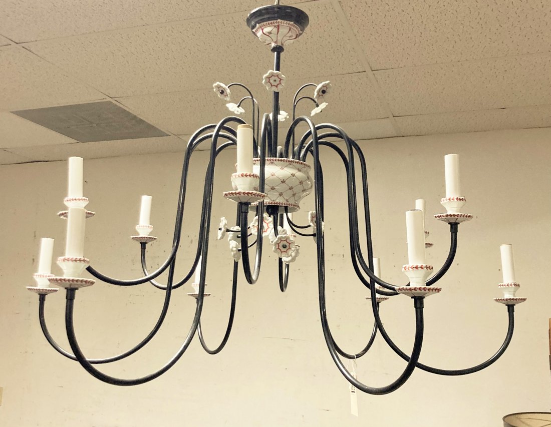 GIULIA MANGANI ITALIAN WROUGHT IRON 12 ARM CHANDELIER (1 of 1)