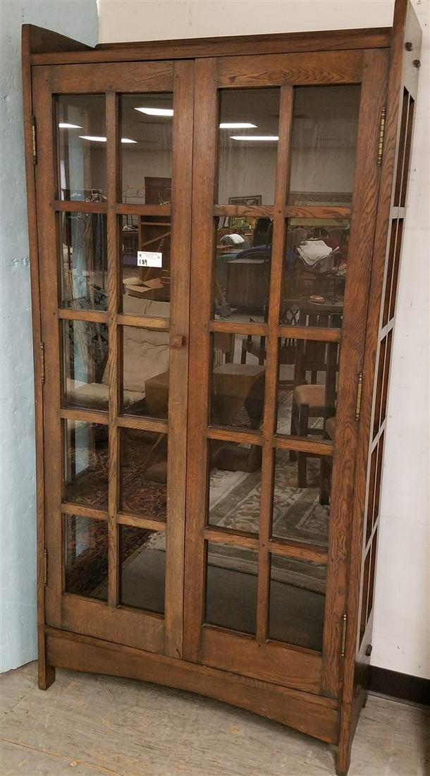 MISSION OAK 2 DOOR BOOKCASE 79"H X 39"W X 15"D (1 of 3)