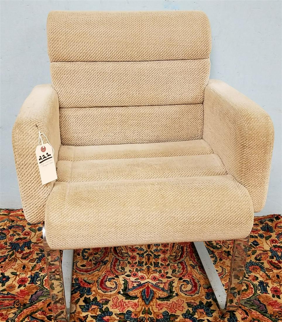 MODERN PACE MARIANI CHROME FRAME UPHOLS ARMCHAIR (1 of 3)