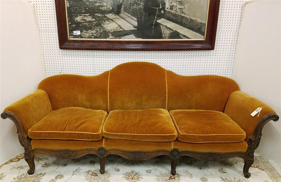 VELVET UPHOLS SOFA 7'9" (1 of 2)