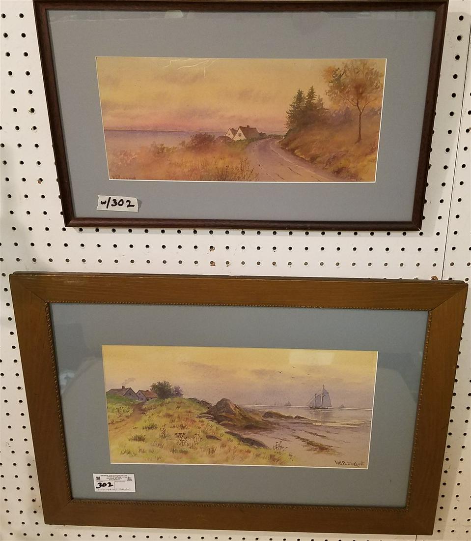 2 FRAMED W/C LANDSCAPES SGND W.C. PUDDETOOT 9" X 17 (1 of 6)