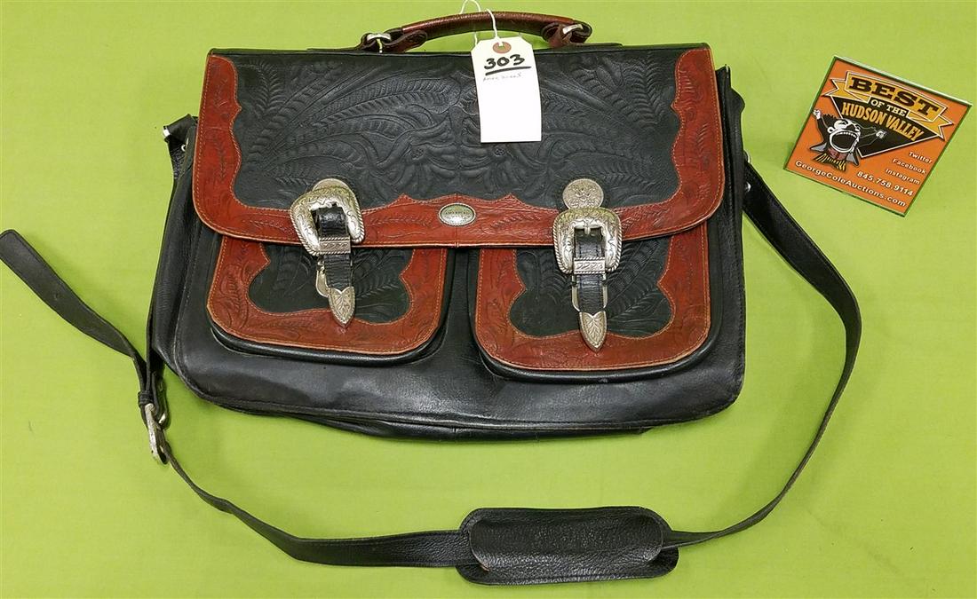 AMER WEST TOOLED LEATHER POCKET BOOK (1 of 6)