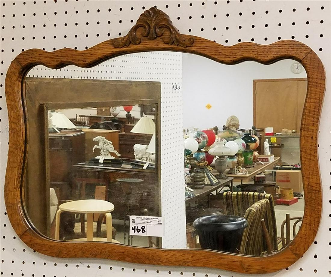 OAK FRAMED MIRROR 20" X 26" (1 of 2)