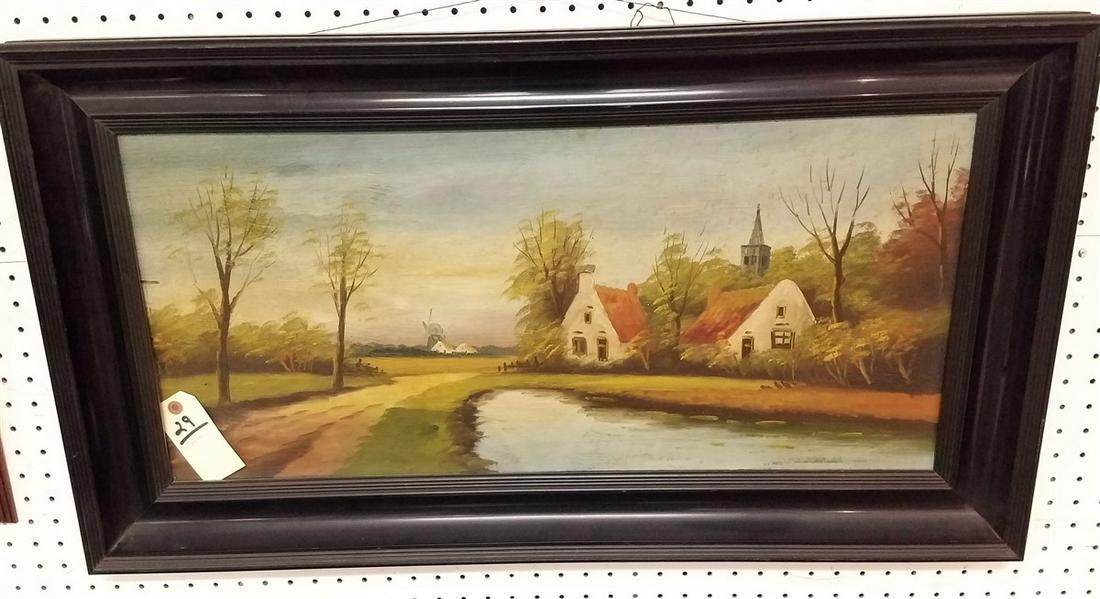 FRAMED LANDSCAPE O/PANEL UNSGND 14" X 30" (1 of 1)