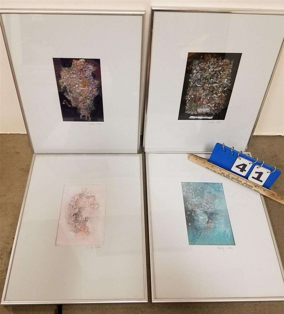 BX 3 FRAMED MIXED MEDIA ABSTRACTS PENCIL SGND TRUDY (1 of 5)
