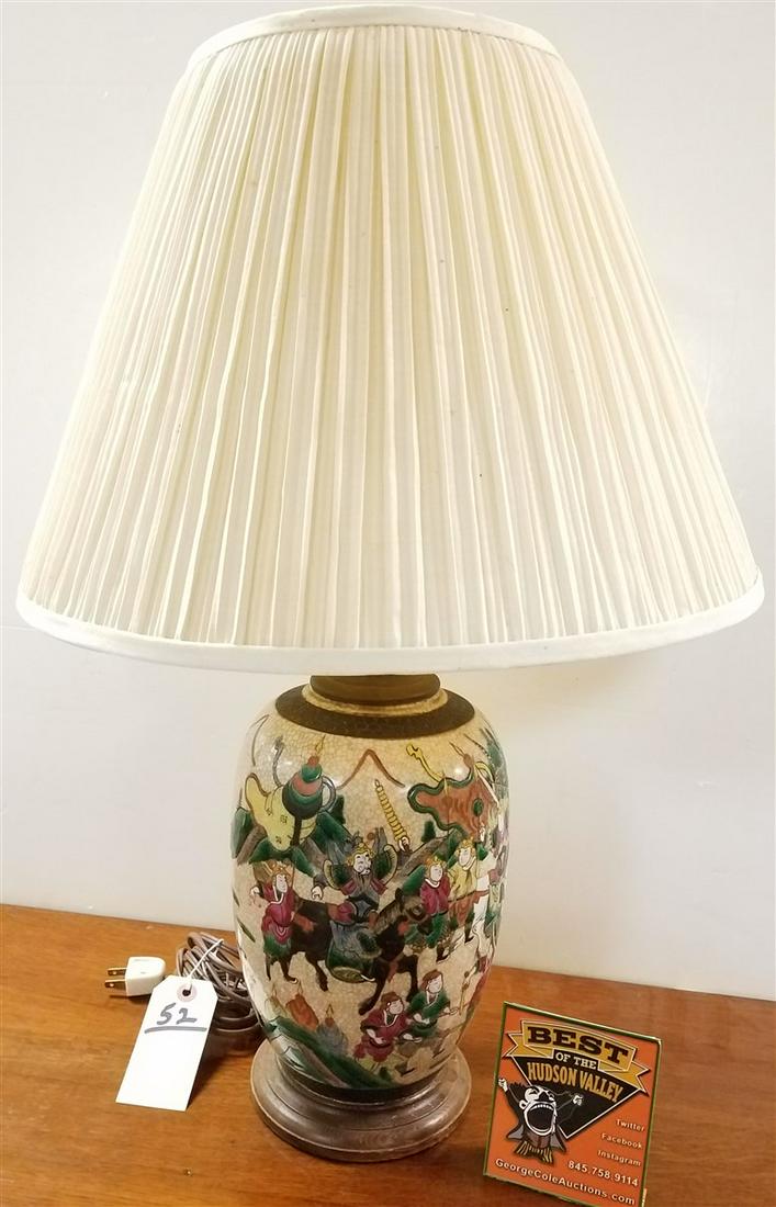 CHINESE POTTERY VASE LAMP 26" (1 of 7)