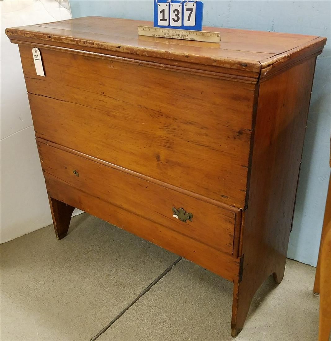 PRIM PINE BLANKET CHEST 37"H X 39"W X 16 1/2"D: PRIM PINE BLANKET CHEST 37"H X 39"W X 16 1/2"D