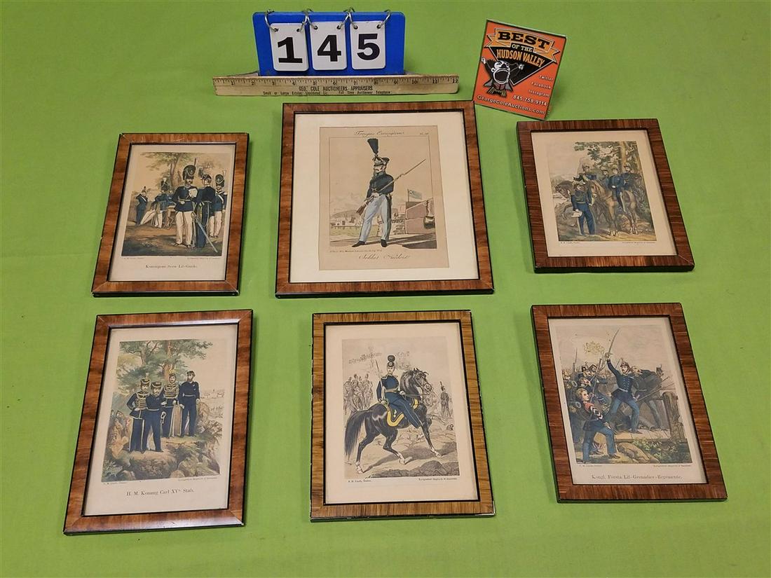 LOT 6 19TH C HAND COLORED ENGR MILITARY 8" X 5 1/2" 3-7: LOT 6 19TH C HAND COLORED ENGR MILITARY 8" X 5 1/2" 3-7 1/2" X 4 3/4", 7 1/2" X 5 1/2" AND 7" X 4 3/4"