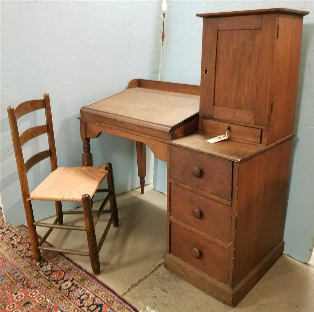 PRIM PINE SECRETARY DESK 50 1/4"H X 44"W X 21"D W/ (1 of 8)