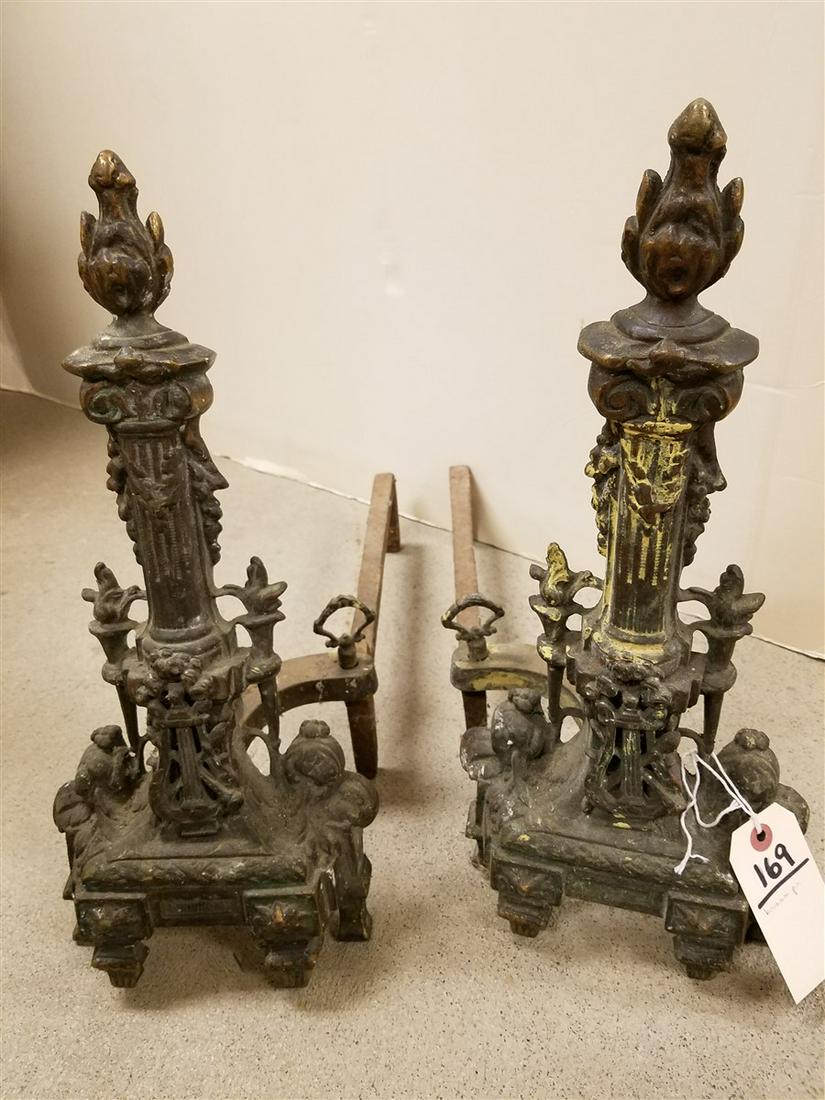 PR BRASS ANDIRONS (1 of 3)