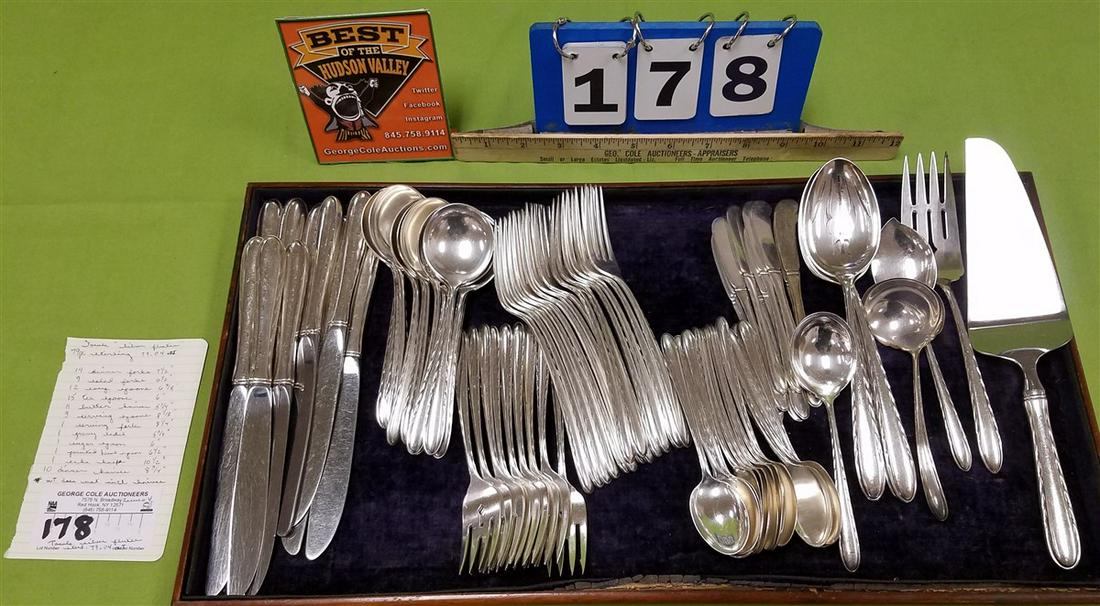 TOWLE "SILVER FLUTES" 81 PC STERL FLATWARE SET 79.04OZT (1 of 11)