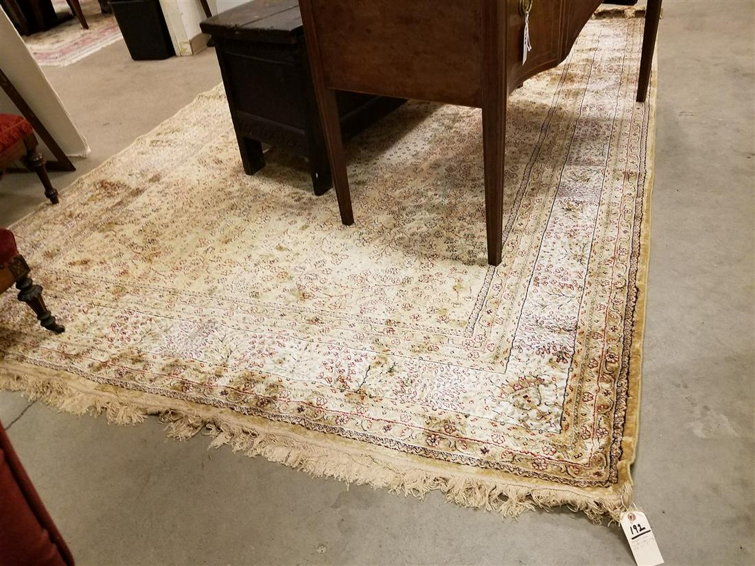 BELGIUM HAND MADE SILK RUG 7'8" X 11'3": BELGIUM HAND MADE SILK RUG 7'8" X 11'3"