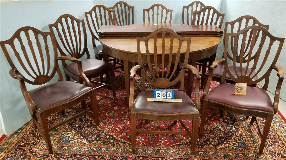 C1890 MAHOG 2 PART DINING TABLE 5' DIAM W/ BAND INLAY (1 of 12)