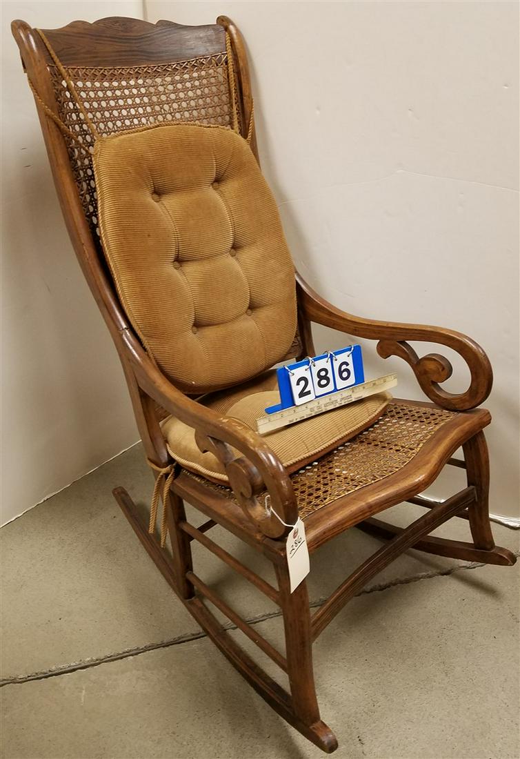 19TH C GRAIN PTD ROCKER: 19TH C GRAIN PTD ROCKER