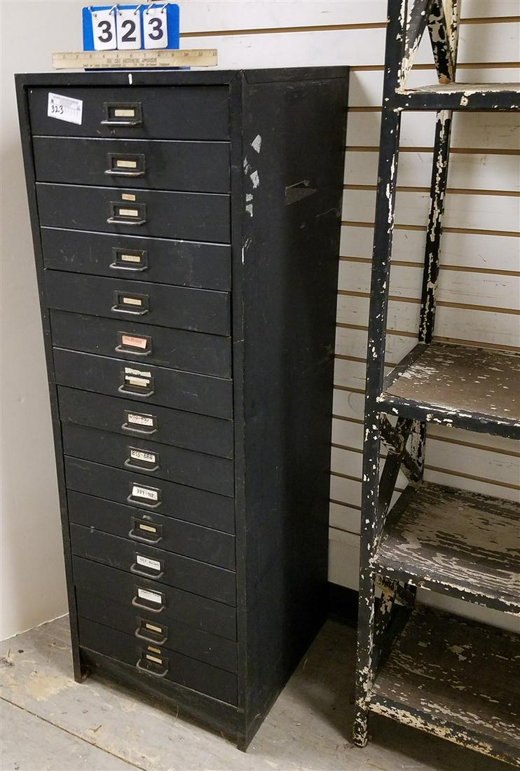 METAL 15 DRAWER FILE CABINET 53"H X 18"W X 19"D (1 of 1)