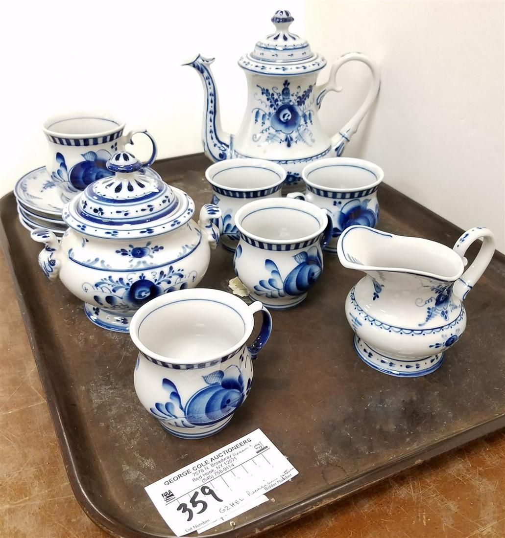 TRAY RUSSIAN GZHEL PTD POTTERY TEA SET (1 of 6)