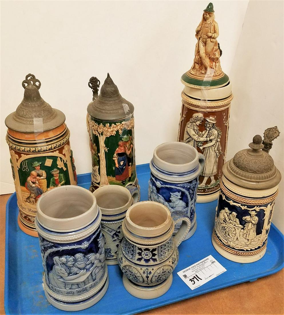 TRAY 8 GERMAN STEINS (1 of 8)