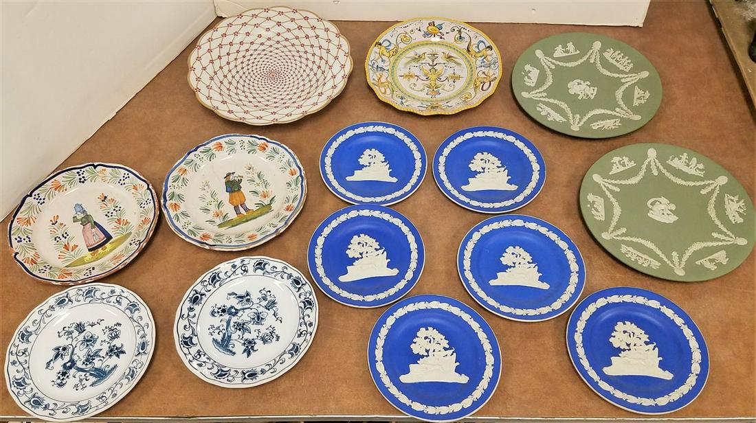 TRAY PLATES- 2 EARLY QUIMPER, FR FAIENCE, MME REPROD (1 of 13)