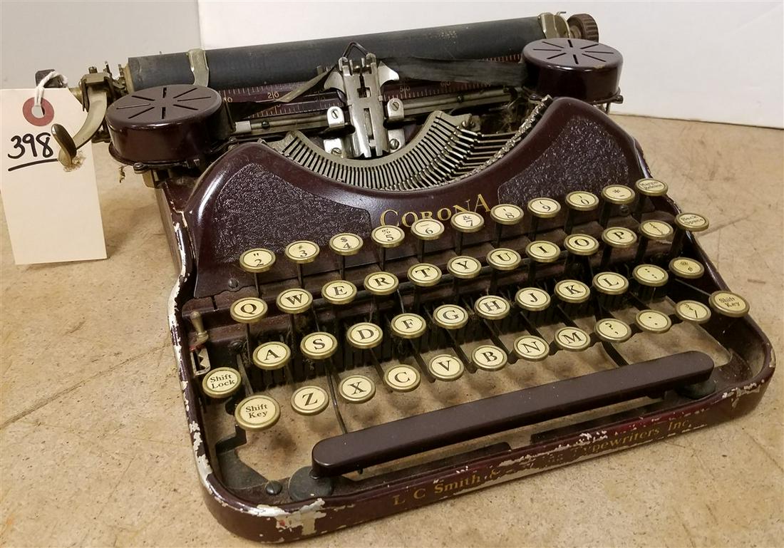 1920'S CORONA TYPEWRITER: 1920'S CORONA TYPEWRITER
