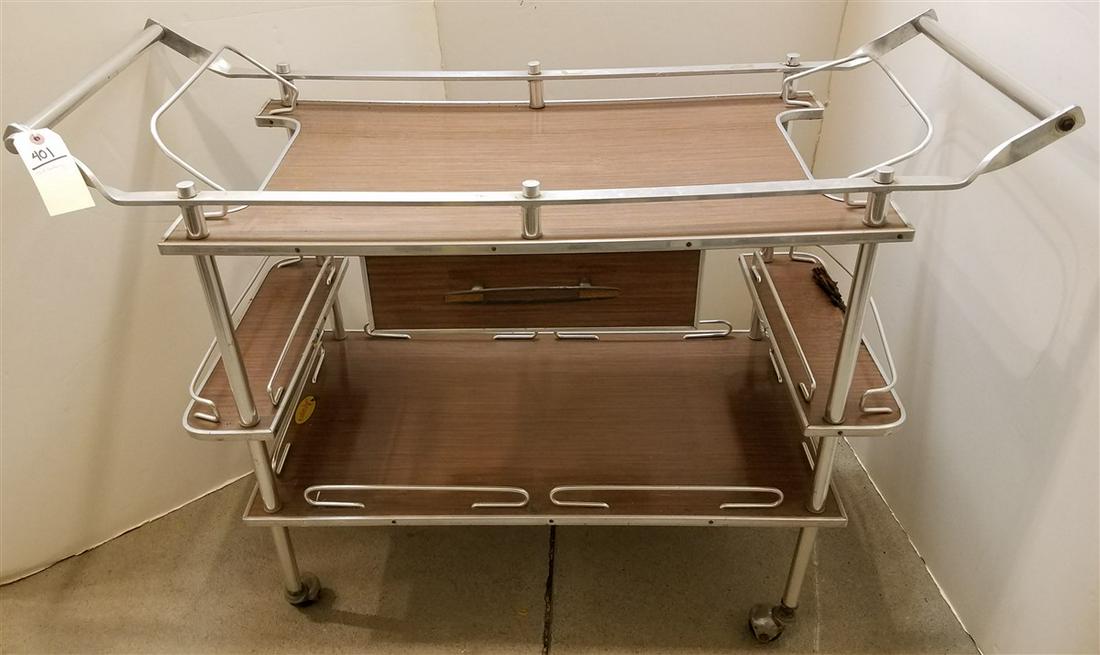 MID CENTURY BAR CART 32"H X 43"W X 17"D (1 of 4)