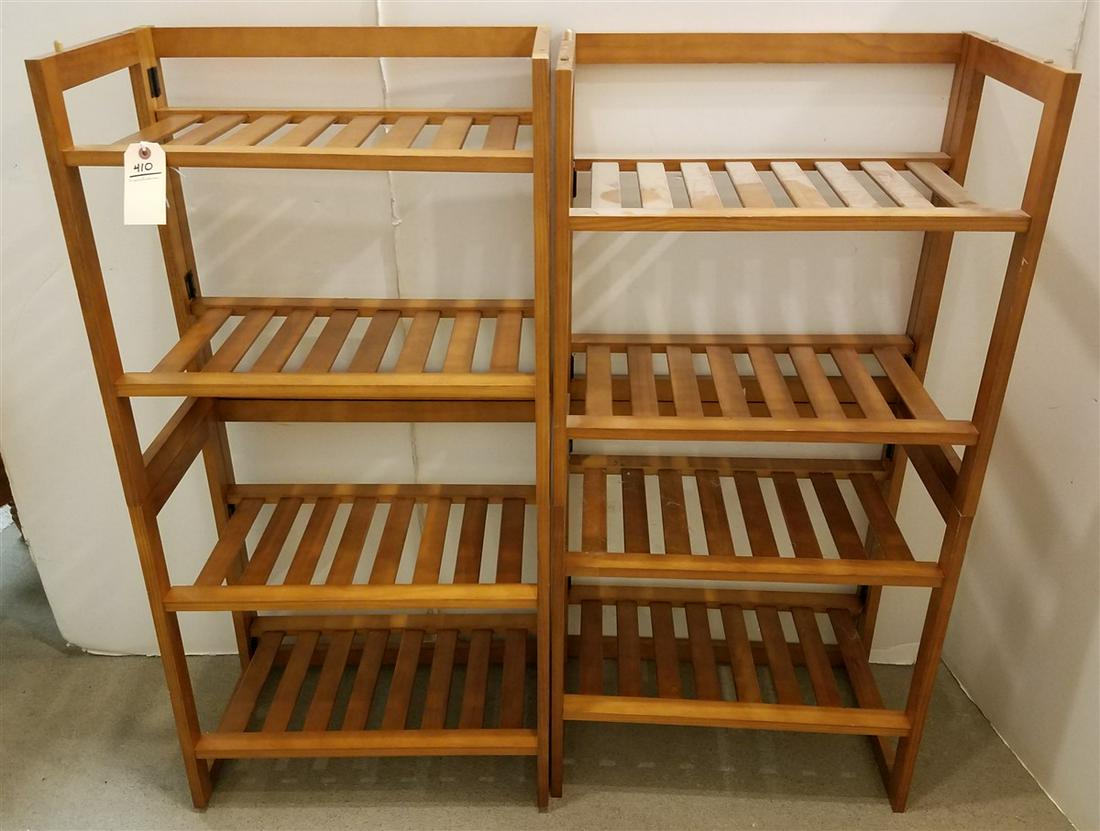 4 SECTION STACKABLE SLAT BOOKCASE 22 1/2"H X 23"W X (1 of 3)