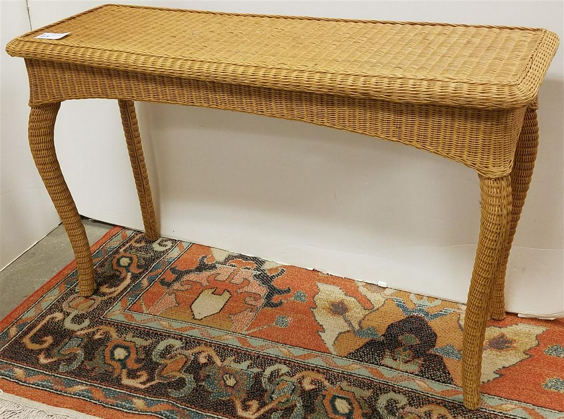 WICKER TABLE 27" X 42"W X 14"D: WICKER TABLE 27" X 42"W X 14"D