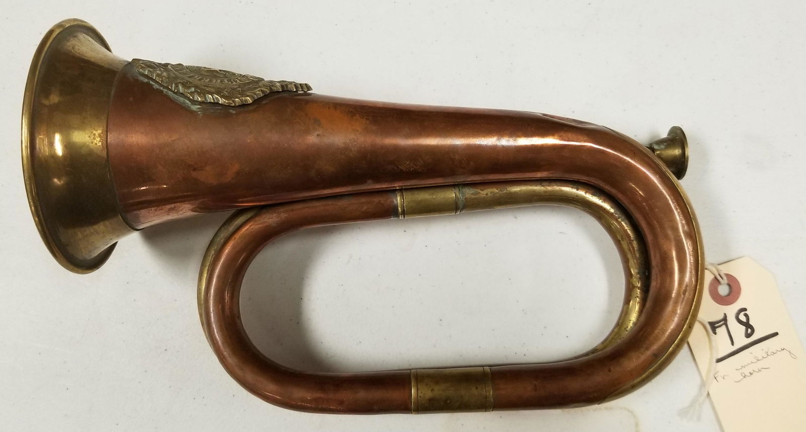 FRENCH MILITARY COPPER AND BRASS BUGLE (1 of 3)