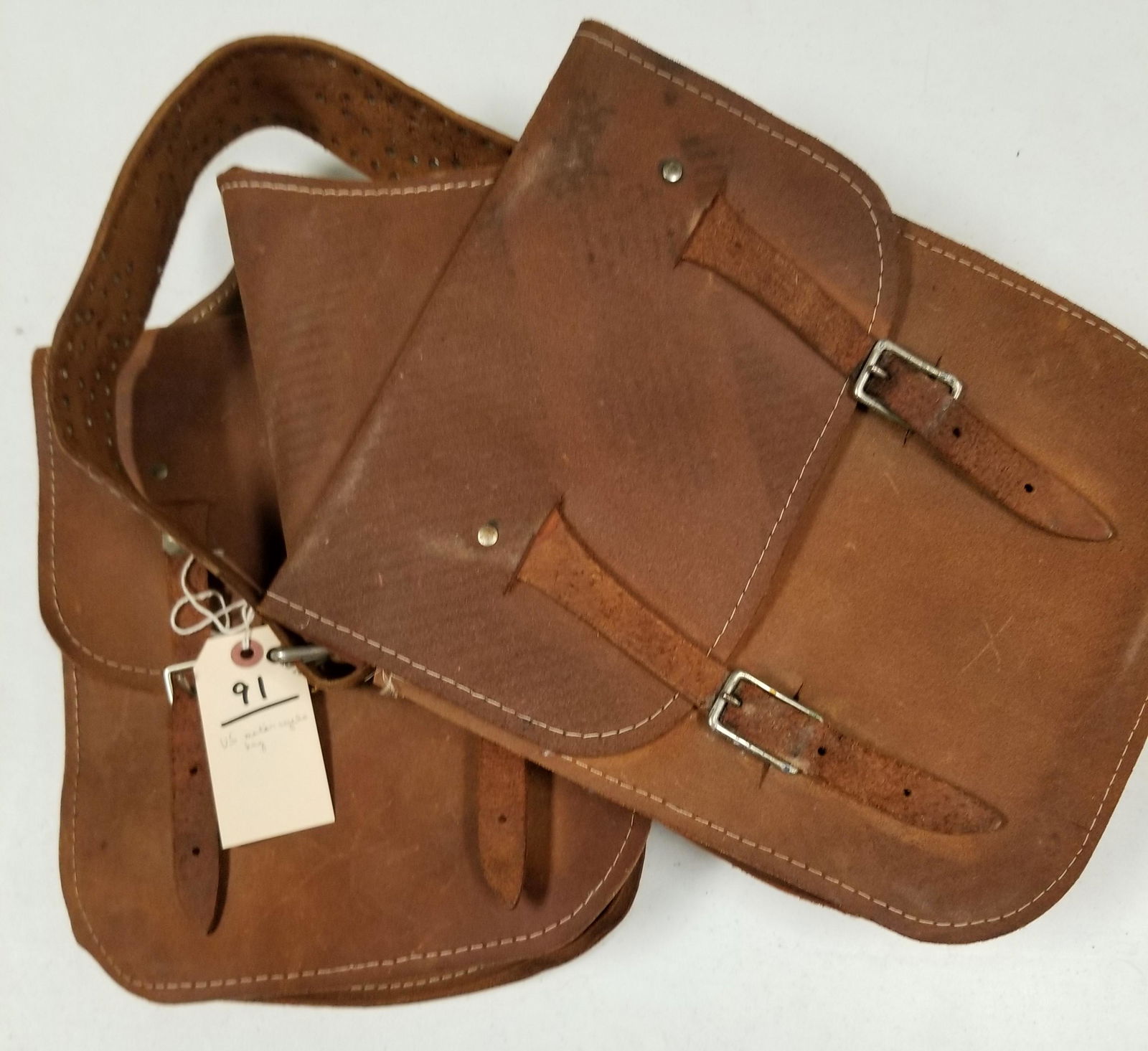 U.S. LEATHER MOTORCYCLE DOUBLE BAG (1 of 1)