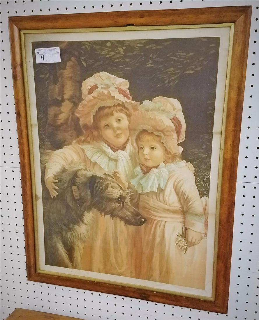 FRAMED 19TH C CHROMOLITHOGRAPH 28" X 21" (1 of 4)