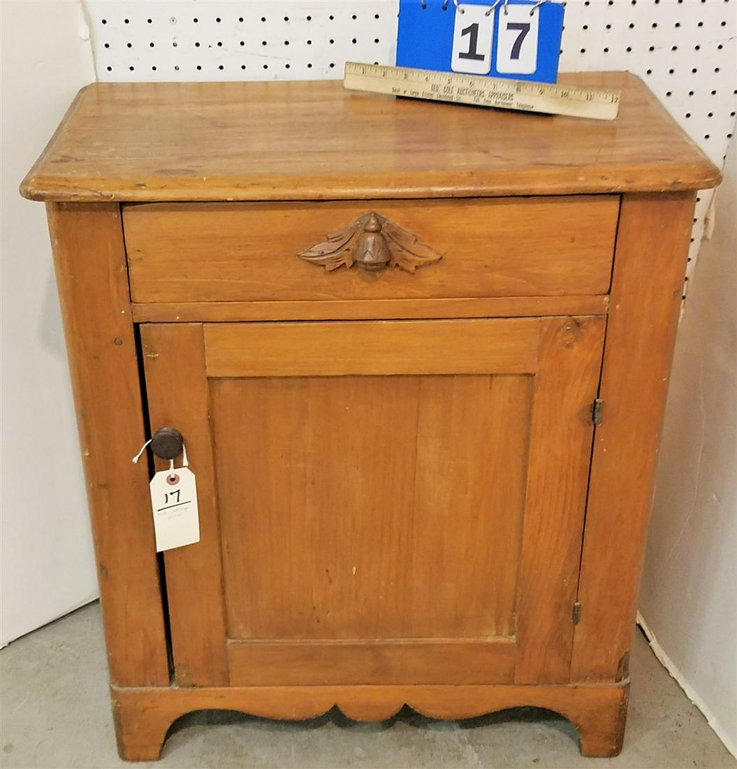 VICT. COTTAGE PINE 1 DRAWER OVER 1 DOOR CABINET 28 1/2" (1 of 4)