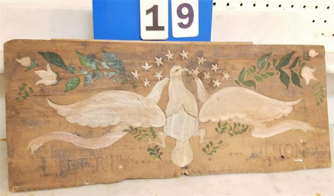 FOLK ART PLAQUE "LIBERTY UNION 8" X 19" (1 of 3)